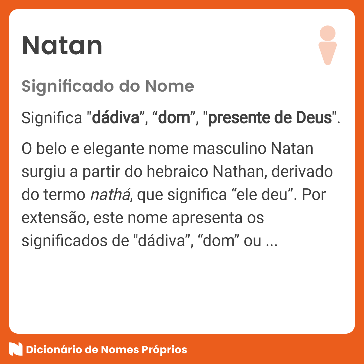 O que significa o nome Natan na Bíblia?