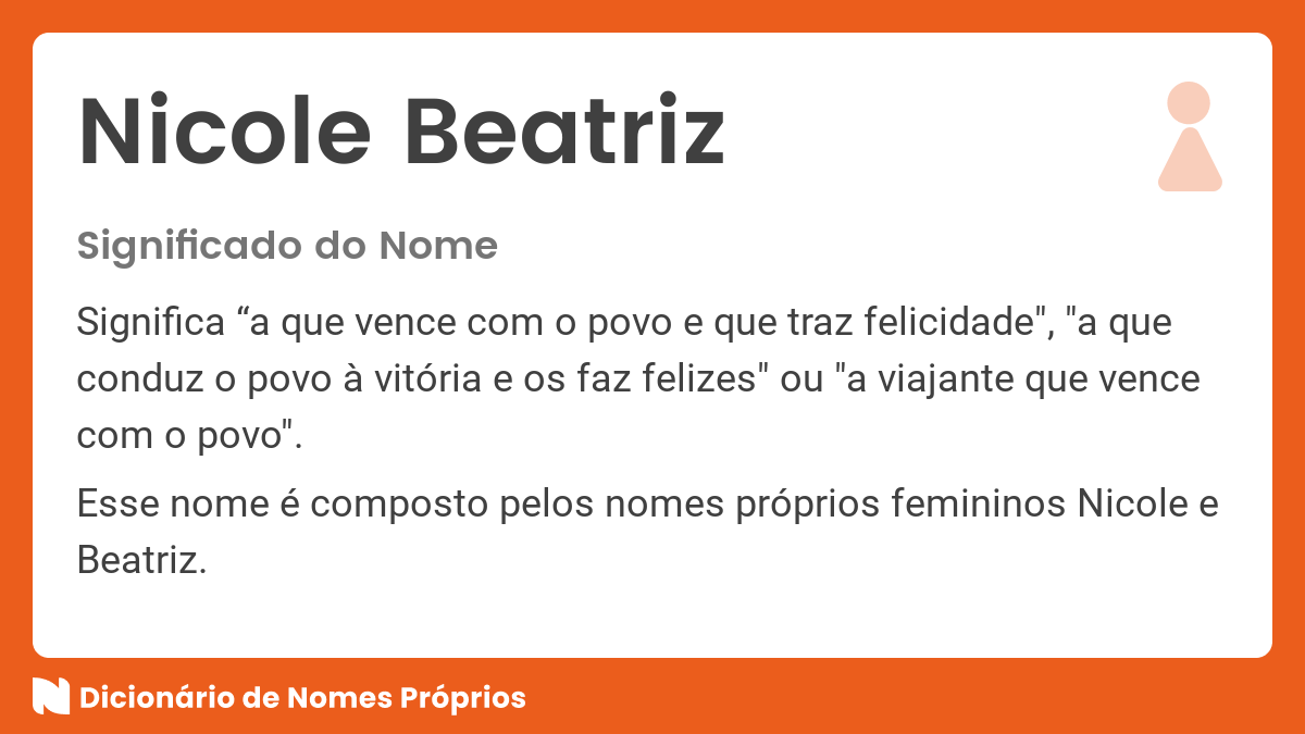 significado do nome nicole beatriz dicionário de nomes próprios