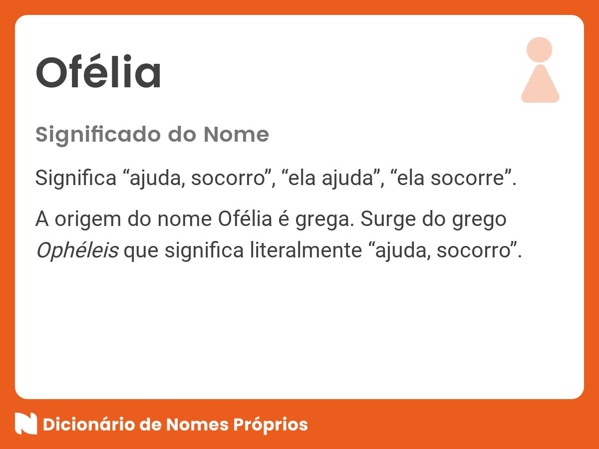 Significado do nome Ofélia
