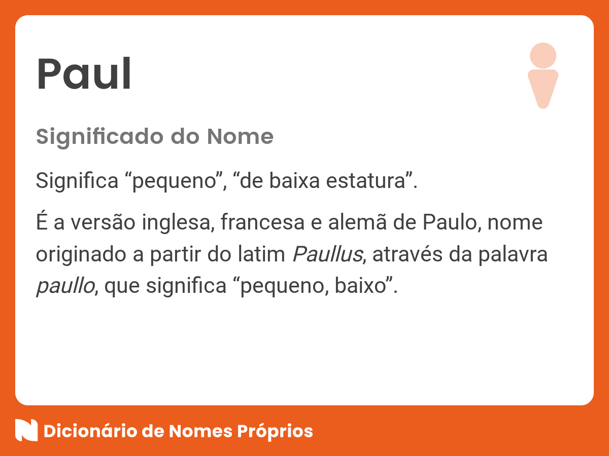 Qual é o significado do nome paul?