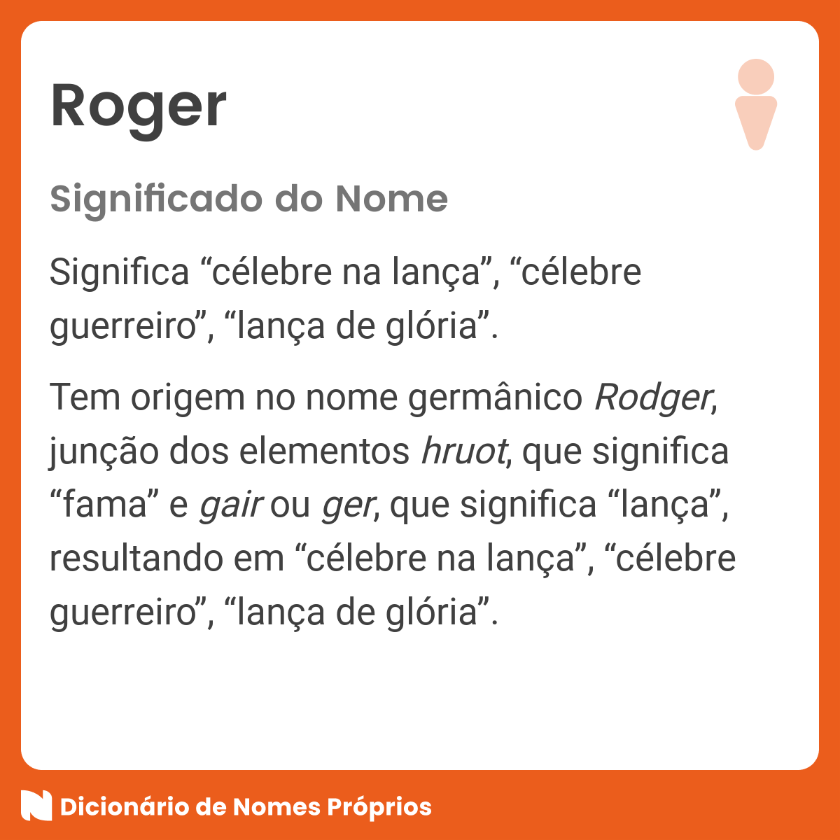 O que quer dizer a palavra Roger?