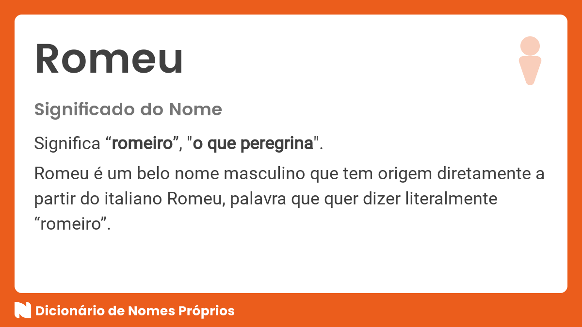 Significado do nome Romeu - Dicionário de Nomes Próprios