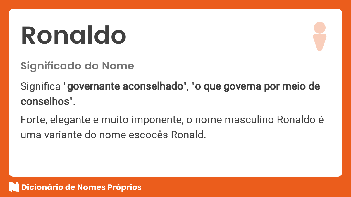 Significado do nome Ronaldo Dicionário de