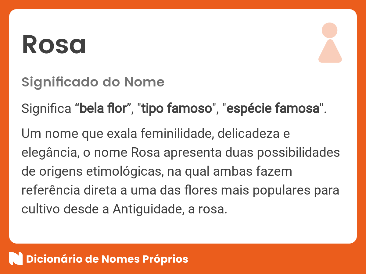 Significado do nome Rosa - Dicionário de Nomes Próprios