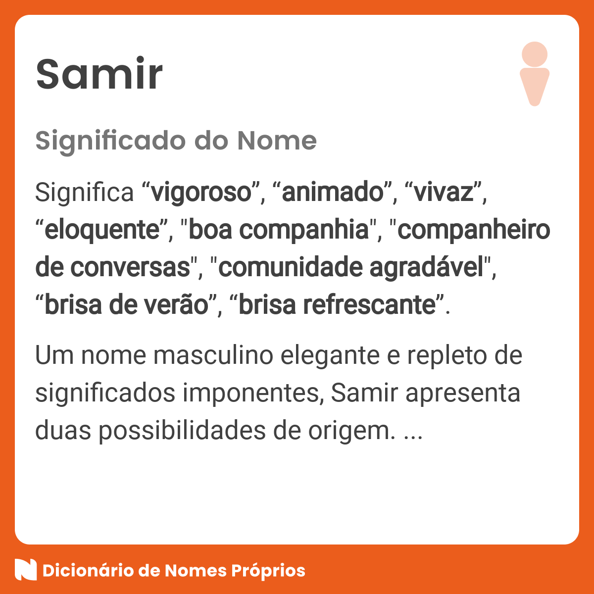 Significado do nome Samir - Dicionário de Nomes Próprios