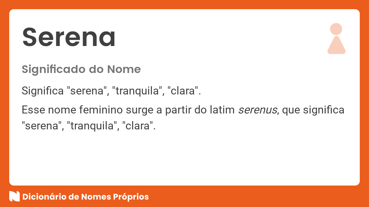 Serena - Dicio, Dicionário Online de Português