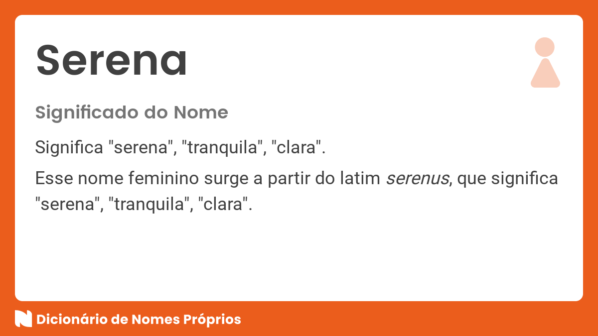 serenas  Tradução de serenas no Dicionário Infopédia de Espanhol