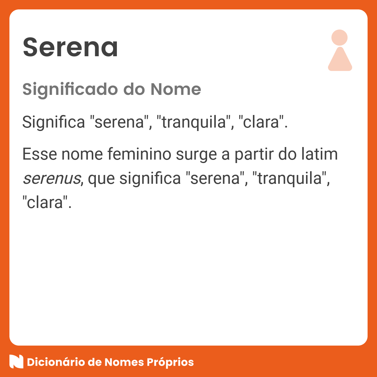 Serena, Significado do Nomes