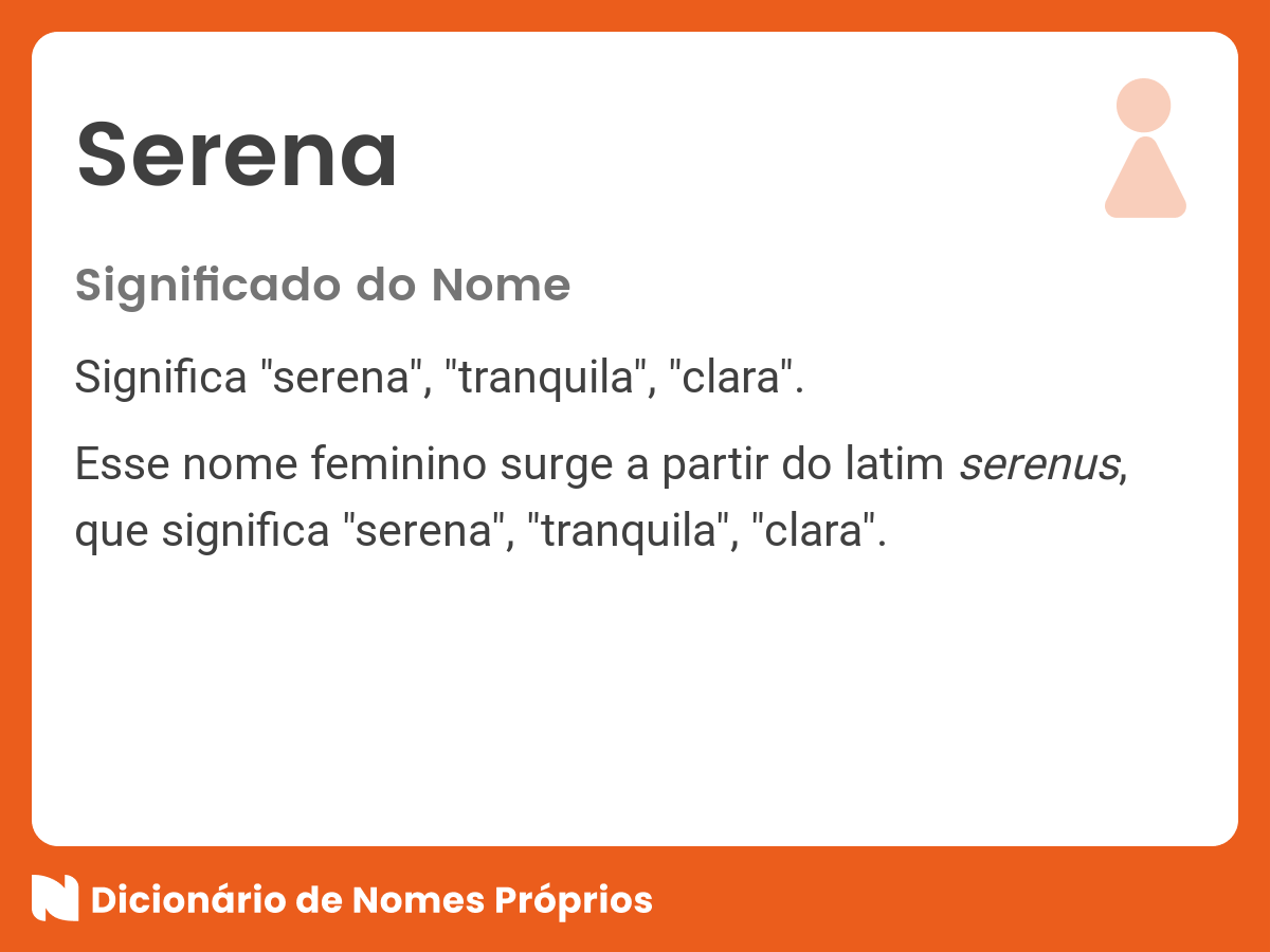 Significado do nome Serena - O que seu nome significa?