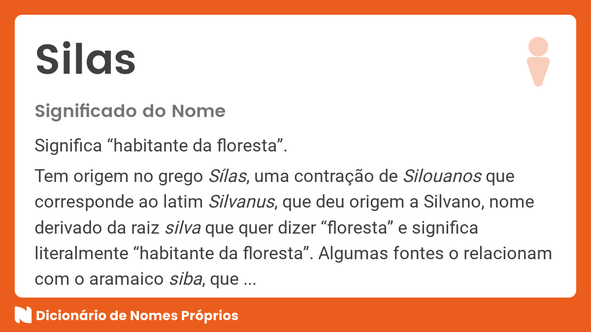 Significado Do Nome Silas - RETOEDU