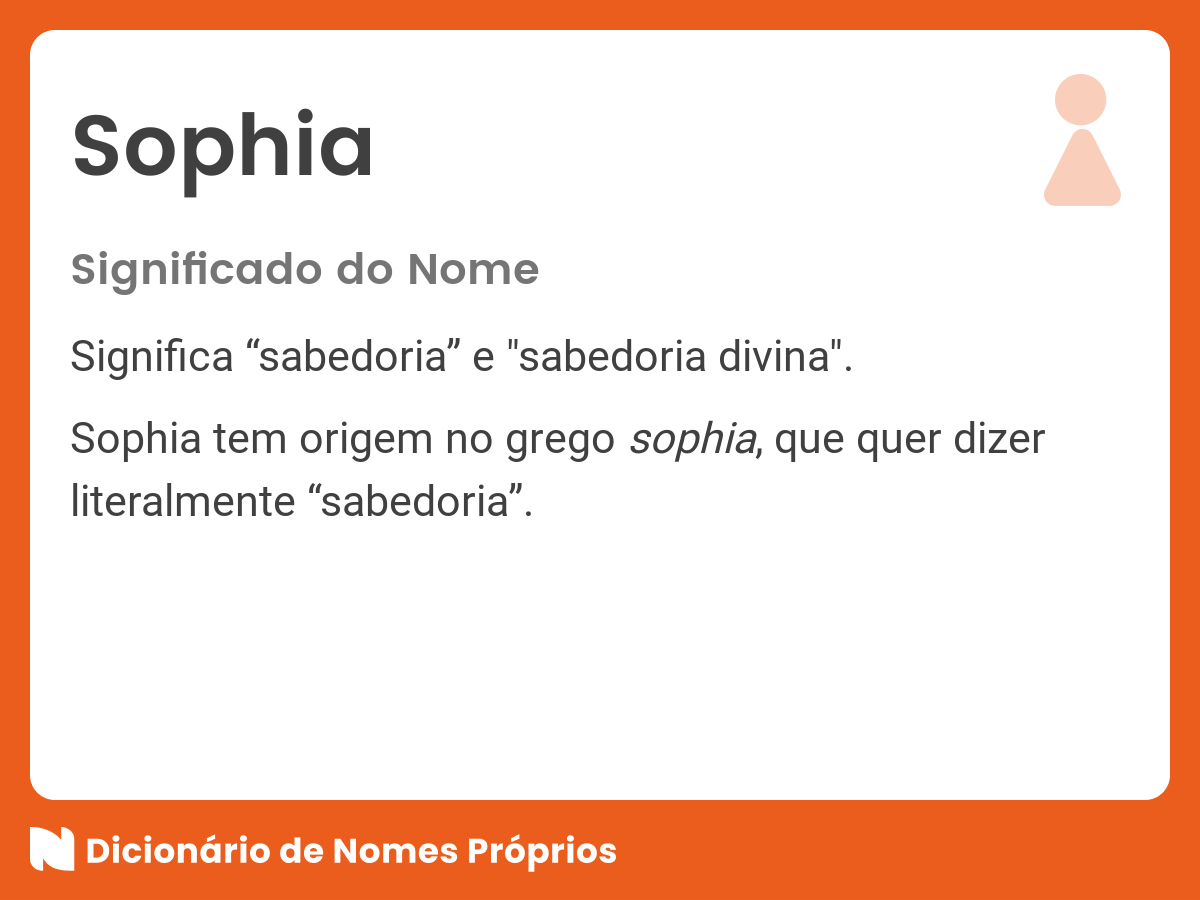 Significado do nome Sophia - Dicionário de Nomes Próprios