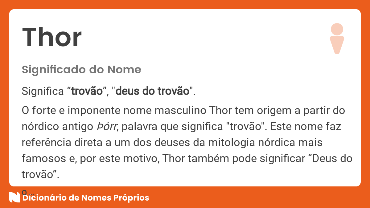 Thor Significado Do Nome - FDPLEARN