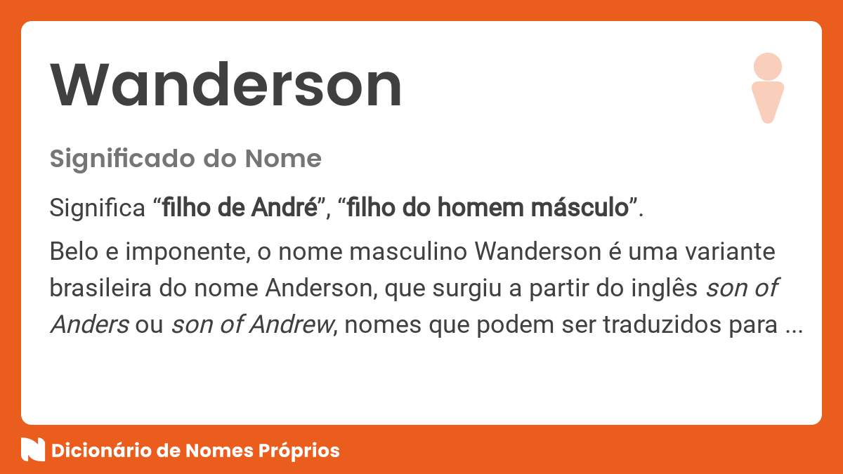 Como fala Vanderson em inglês?