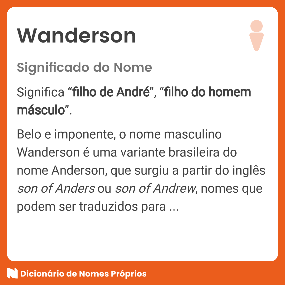 Como se fala Wanderson em inglês?