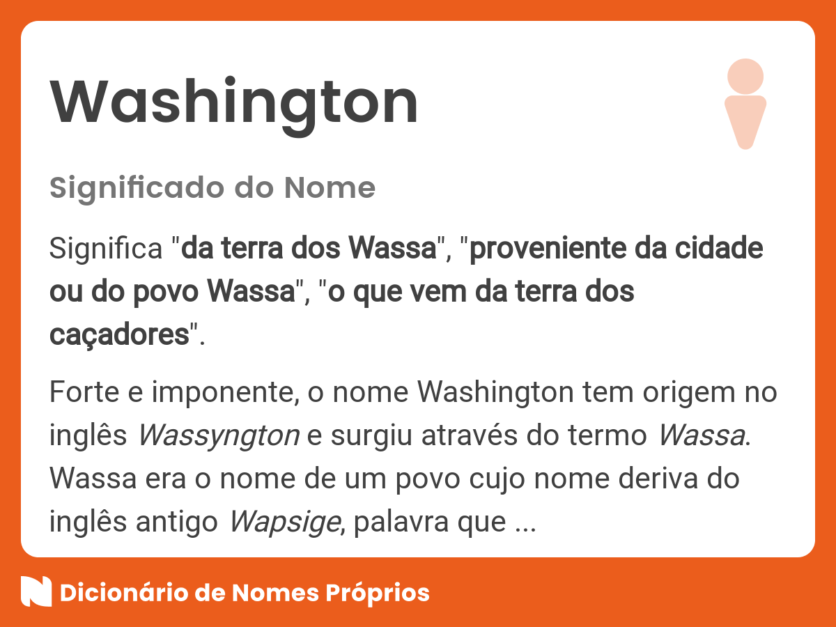 Qual é o significado do nome Washington?