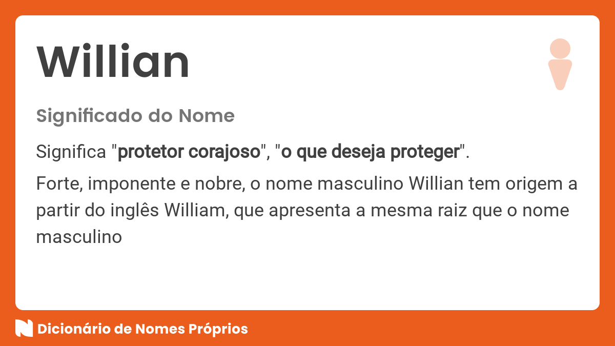 Qual o apelido para William?