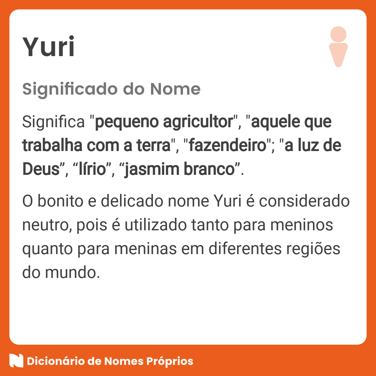 Significado do nome Yuri - Dicionário de Nomes Próprios