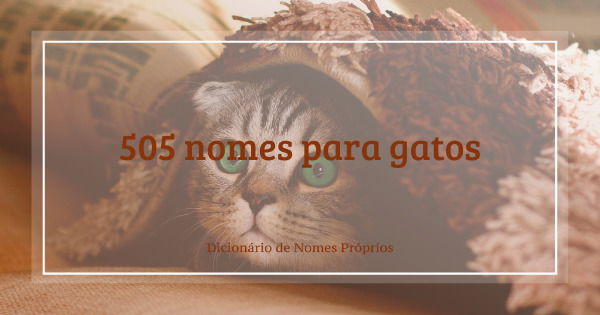 216 nomes incríveis para gatos - Dicionário de Nomes Próprios