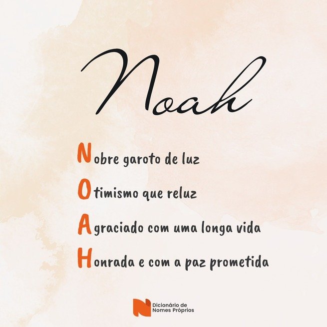 Acróstico do nome Noah