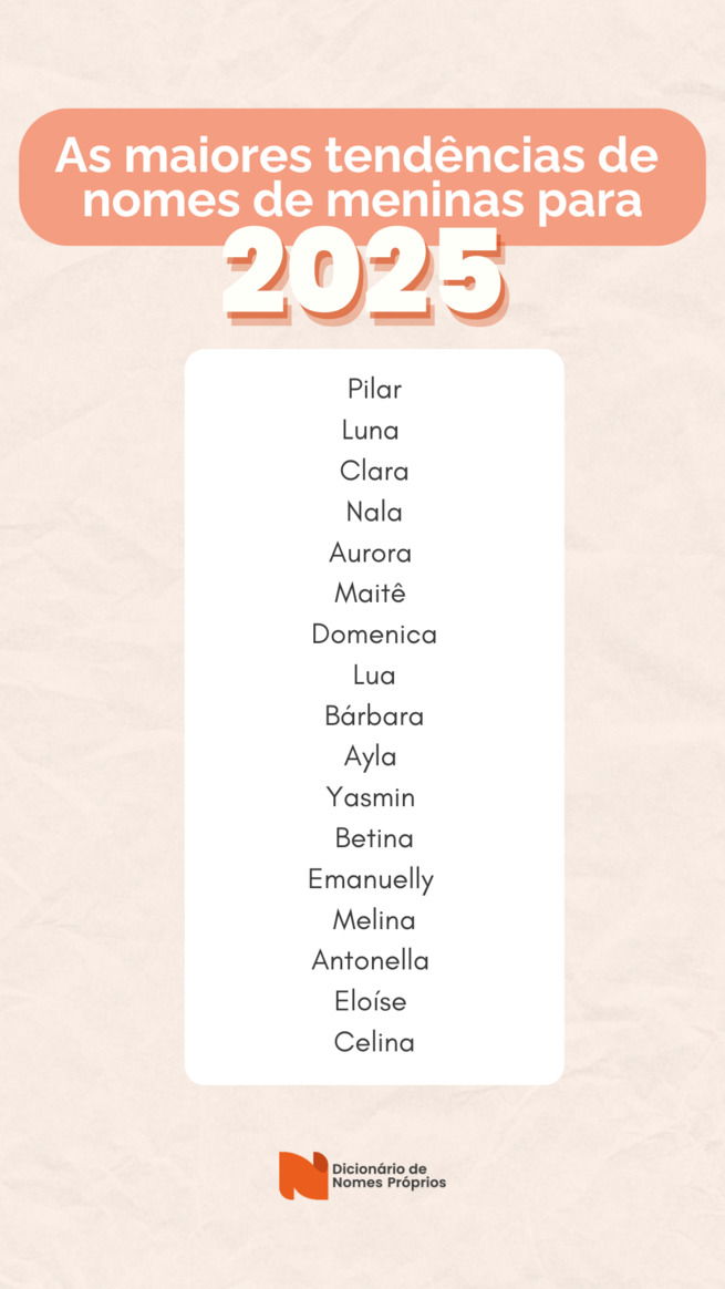 Tendências de nomes femininos em 2025